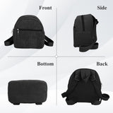 Energather Cute Mini Backpacks, Corduroy Tiny Backpack Small Backpack for Women and Girls, Portable Ladies Backpacks (black)