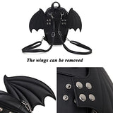 ENJOININ Gothic Coffin Shape Purses and Handbags for Women Halloween Shoulder Bag Ita Backpack Purse with Wings 2 Way