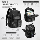 enttgo Heavy Duty Mesh Backpack for School Mesh Bookbag See Through for Beach, Travel(Black-L)