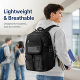 enttgo Heavy Duty Mesh Backpack for School Mesh Bookbag See Through for Beach, Travel(Black-L)