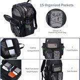 enttgo Heavy Duty Mesh Backpack for School Mesh Bookbag See Through for Beach, Travel(Black-L)