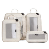 EPICKA TripCozy Compression Packing Cubes - 4 Set Durable Travel Organizer Bags with Mesh Top, Expandable Travel Accessories for Carry on, Luggage, Suitcase, Backpack (Beige)