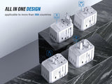 EPICKA Universal Travel Adapter, European Travel Plug Adapter - International Power Adapter Worldwide Charger with USB - C & 4 USB - A Ports, Travel Essentials for Italy, Japan, Europe, UK (TA - 105, White)