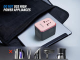 EPICKA Universal Travel Adapter, European Travel Plug Adapter - International Power Adapter Worldwide Charger with USB - C & 4 USB - A Ports, Travel Essentials for Italy, UK, Japan (TA - 105, Rose Gold)