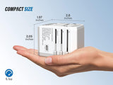 EPICKA Universal Travel Adapter, European Travel Plug Adapter - International Power Adapter Worldwide Charger with USB - C & 4 USB - A Ports, Travel Essentials for Italy, Japan, Europe, UK (TA - 105, White)