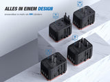 EPICKA Universal Travel Adapter, European Travel Plug Adapter - International Power Adapter Worldwide Charger with USB - C & 4 USB - A Ports, Travel Essentials for Italy, UK, Japan (TA - 105, Rose Gold)