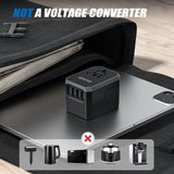 EPICKA Universal Travel Adapter, European Travel Plug Adapter (Not a Voltage Converter) - International Power Adapter Worldwide Charger with USB - C & 4 USB - A Ports, Travel Essentials (TA - 105, Grey)