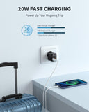 EPICKA Universal Travel Adapter, International Plug Adapter Wall Charger with 20W USB - C PD & USB - A QC, All - in - One Pocket Size Adapter for USA EU UK AUS (Pocket 111, Black)
