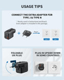 EPICKA Universal Travel Adapter, International Plug Adapter Wall Charger with 20W USB - C PD & USB - A QC, All - in - One Pocket Size Adapter for USA EU UK AUS (Pocket 111, Black)