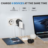 EPICKA Universal Travel Adapter, International Power Adapter with 2 USB - A & 3 USB - C Ports Wall Charger - Worldwide Travel Essentials, European Travel Plug Adapter for UK/US/AU (TA - 105C, Black)