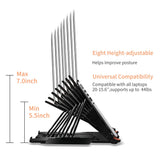 Ergonomic Adjustable Laptop Stand for Desk with Phone Holder & 360° Rotation - Foldable Portable Stand for 10 - 17" Laptops, MacBook Pro 16", Gaming Laptops, Tablets | Heavy - Duty & Ventilated Design