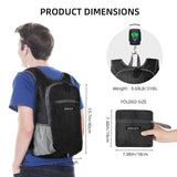 ESDLKH Small Hiking Backpack with Detachable Front Phone Holder, Foldable Packable Back pack with Chest and Waist Strap, Lightweight Daypack for Women Men (Black, 15L)