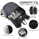 ESDLKH Small Hiking Backpack with Detachable Front Phone Holder, Foldable Packable Back pack with Chest and Waist Strap, Lightweight Daypack for Women Men (Black, 15L)