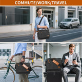 ESTARER 13 - 14 Inch Laptop Messenger Bag Water - Resistant Canvas Shoulder Bag for Business College, Grey