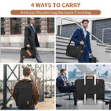 ESTARER 3 In 1 Laptop Bag for Men, 17 - 17.3 Inch Computer Bag Laptop Backpack for Work/Travel/Business, Convertible Briefcase Water Resistant Canvas Messenger Bag (Dark Grey)