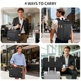 ESTARER 3 In 1 Laptop Bag for Men, 17-17.3 Inch Laptop Backpack Computer Satchel Bag for Work/Travel/Business, Convertible Briefcase Water resistant Nylon Messenger Backpack (Black)