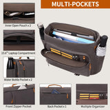ESTARER Computer Messenger Bag 15 - 15.6 inch, Water - resistant Canvas Work Bag Briefcase, Laptop ShoulderSatchel with Buckles, Grey