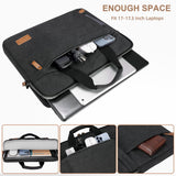 ESTARER Laptop Bag 17 - 17.3 Inch, Computer Bags for Men Water - resistant Canvas Laptop Case Slim Laptop Sleeve Fits Hp/Dell/Asus/Lenovo/Acer, Dark Grey