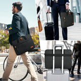 ESTARER Laptop Bag 17 - 17.3 Inch, Computer Bags for Men Water - resistant Canvas Laptop Case Slim Laptop Sleeve Fits Hp/Dell/Asus/Lenovo/Acer, Dark Grey