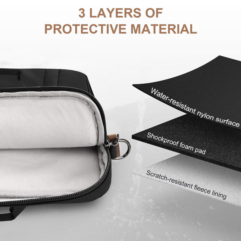 ESTARER Laptop Bag 17 - 17.3 Inch, Computer Bags for Men Water - resistant Nylon Laptop Case Slim Laptop Sleeve Fits Hp/Dell/Asus/Lenovo/Acer, Black