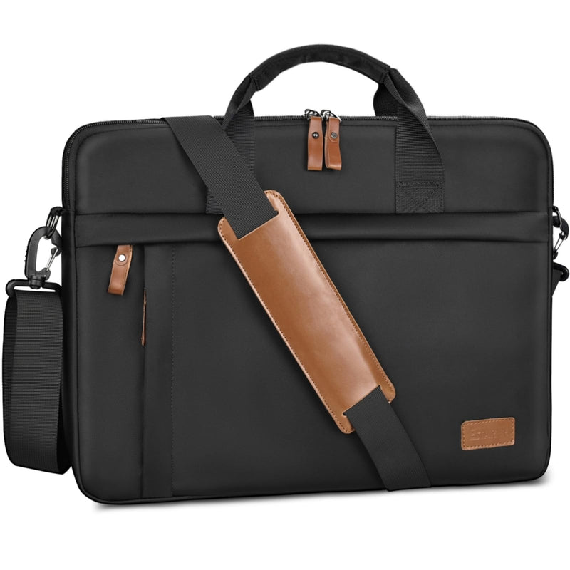 ESTARER Laptop Bag 17 - 17.3 Inch, Computer Bags for Men Water - resistant Nylon Laptop Case Slim Laptop Sleeve Fits Hp/Dell/Asus/Lenovo/Acer, Black