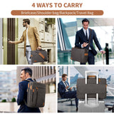ESTARER Laptop Computer Bag for Men 3 In 1, 17 - 17.3 Inch Laptop Messenger Bag for Business/Work/Travel, Convertible Backpack Briefcase Water resistant Canvas Laptop Backpack (Grey)