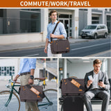 ESTARER Men Messenger Bag 17 - 17.3 Inch Laptop Bag Water - resistant Canvas Computer Shoulder Bag Briefcase for Work College Travel, Grey