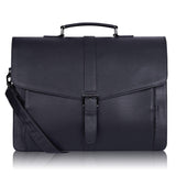 ESTARER Men's Leather Briefcase 15.6 Inch Laptop Computer Bag for Office/Business/Travel, Large Satchel Professional Pu Leather Messenger Shoulder Bag, Black
