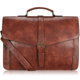 ESTARER Men's Leather Briefcase 15.6 Inch Laptop Messenger Bag for Office/Business/Travel, Professional Leather Computer Briefcase-type Portfolios, Vintage Brown