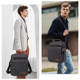 ESTARER Mens Medium Messenger Bag for 13.3'' laptop, Water - resistant Vertical 12.9'' Shoulder Bag Tablet Carry Case