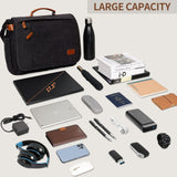 ESTARER Messenger Bag 17.3 Inch, Mens Computer Bag for Teacher/College/Work/Travel, Water - resistant Canvas Laptop Bag Satchel Briefcase, Dark Grey