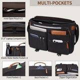 ESTARER Messenger Bag 17.3 Inch, Mens Computer Bag for Teacher/College/Work/Travel, Water - resistant Canvas Laptop Bag Satchel Briefcase, Dark Grey