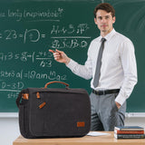 ESTARER Messenger Bag 17.3 Inch, Mens Computer Bag for Teacher/College/Work/Travel, Water - resistant Canvas Laptop Bag Satchel Briefcase, Dark Grey