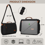 ESTARER Messenger Bag 17.3 Inch, Mens Computer Bag for Teacher/College/Work/Travel, Water - resistant Canvas Laptop Bag Satchel Briefcase, Dark Grey