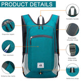 Esup 15L Lightweight Foldable Hiking Backpack for Women Men (Green)