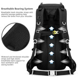 Esup 50L Camping Hiking Backpack Men with rain cover 45l+5l Lightweight Backpacking Backpack Travel Backpack (Black New)