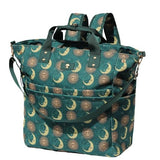 ESVAN Diaper Tote Bag Totepack Backpack Crossbody Bag 3 in 1 for Women Laptop Backpack Multifunctional with Insulated Pockets (Corduroy Dark Green Moon)
