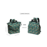ESVAN Diaper Tote Bag Totepack Backpack Crossbody Bag 3 in 1 for Women Laptop Backpack Multifunctional with Insulated Pockets (Corduroy Dark Green Moon)