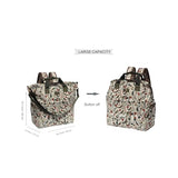 ESVAN Diaper Tote Bag Totepack Backpack Crossbody Bag 3 in 1 for Women Laptop Backpack Multifunctional with Insulated Pockets (Corduroy Leaf Bird)