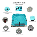 ESVAN Diaper Tote Bag Totepack Backpack Crossbody Bag 3 in 1 for Women Laptop Backpack Multifunctional with Insulated Pockets (Corduroy Matcha Daisy)