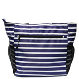 ESVAN Original Floral Water Resistant Tote Bag Large Shoulder Bag with Multi Pockets for Gym Hiking Picnic Travel Beach Daily Bags (Blue - white - flower)