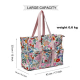 ESVAN Utility Tote Bag with Zip Top Waterproof Teacher Tote Bag for Teacher Work Women Beach (J)