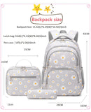 ETAISHOW Daisy - Print Backpack Set for Girls Kids Bookbag for Elementary School 3Pcs School Bag with Lunch Bag