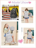 ETAISHOW Daisy - Print Backpack Set for Girls Kids Bookbag for Elementary School 3Pcs School Bag with Lunch Bag