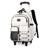 ETAISHOW Rolling Backpack for Boys with Wheels Roller Backpack Wheeled School Bag for Teen Boys White | Backpacks4Less