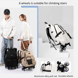 ETAISHOW Rolling Backpack for Boys with Wheels Roller Backpack Wheeled School Bag for Teen Boys White