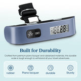 Etekcity Luggage Scale, Travel Essentials, Digital Suitcase Weight Scales for Travel Accessories, Hanging Baggage Scale with Temperature Sensor, Rubber Paint, 110 Pounds, Battery Included, Blue