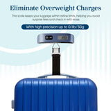 Etekcity Luggage Scale, Travel Essentials, Digital Suitcase Weight Scales for Travel Accessories, Hanging Baggage Scale with Temperature Sensor, Rubber Paint, 110 Pounds, Battery Included, Blue