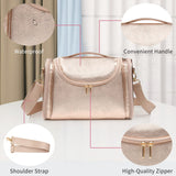 Ethereal Large Makeup Bag, Rose Gold Travel Makeup Bag with Shoulder Strap Toiletry Bag for Women Waterproof Cosmetic Travel Bag