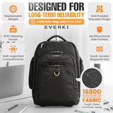 EVERKI Atlas Wheeled 2 Rolling Backpack, 30L 13 To 17.3-Inch Laptops Travel Backpack with Wheels for Professional, RFID-Blocking Pocket, Book Bag with Wheels, Business Travel. Quick-access Pockets